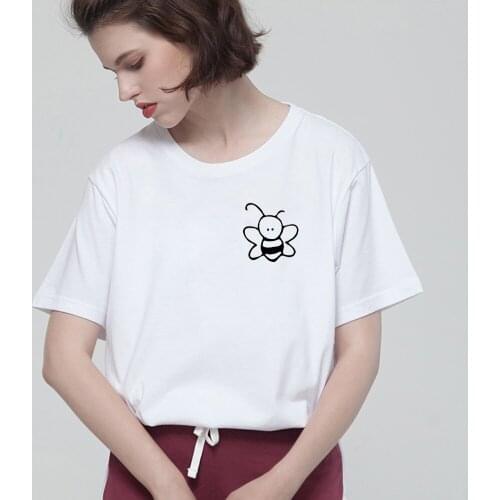 Be kind pocket print cotton T Shirt for woman Casual Funny brand Harajuku Shirt Graphic Tees summer tops Hipster Tumblr