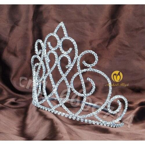 Handmade Queen Women Crowns Tiaras Handmade Crystal Rhinestones Wedding Pageant Prom Tiaras Bridal Hair Accessories