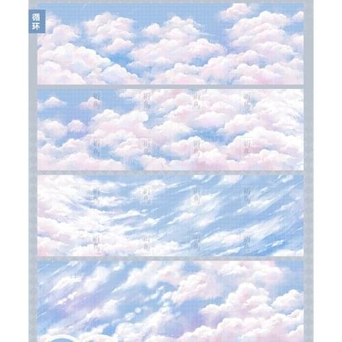 1 Loop 5 X 65cm Clear Transparent Pet Journal Paper Washi Tape Cloud Collage