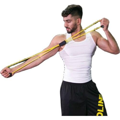 1 Piece Gym 8 Word Chest Developer Rubber Loop Latex Resistance Bands Fitness Stretch Yoga Training Crossfit Elastic Bands