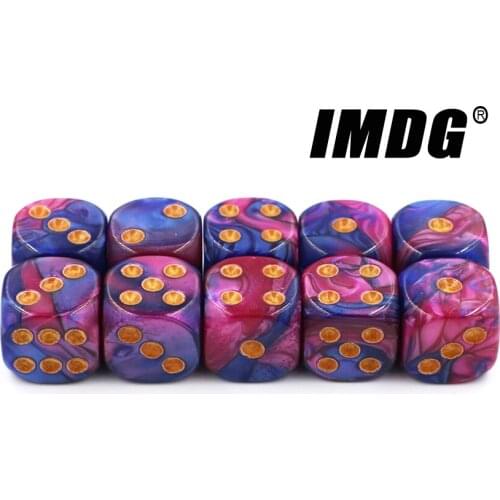 10pcs/lot Two-tone New Acrylic Dice 16mm Gold Dot Round Corners High Quality Boutique Game Dice