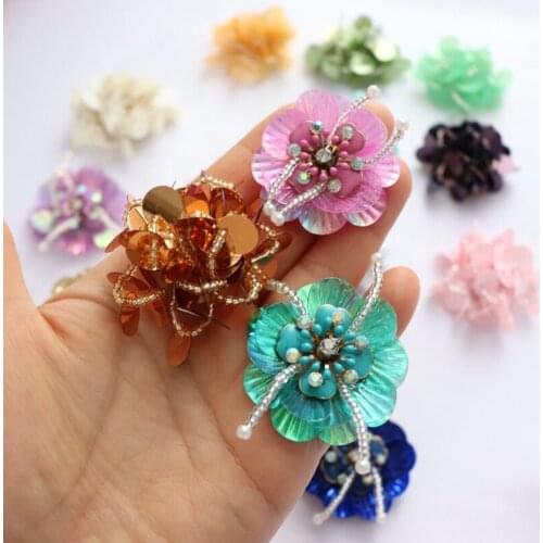 10piece Handmade beaded shell piece decoration DIY accessories clothes bag cap shoes flower patch stickers