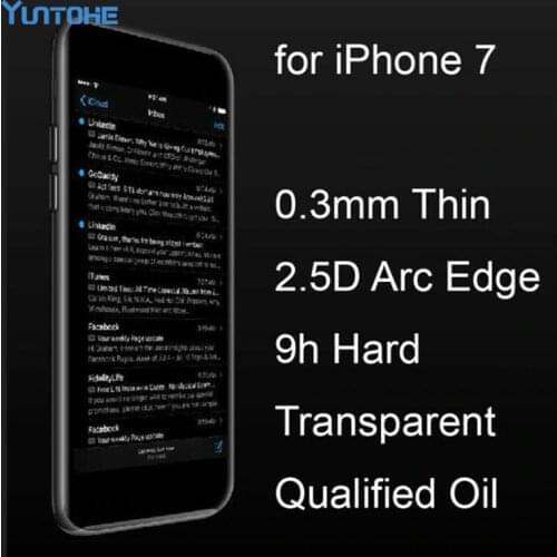 2000pcs/lot Front 2.5D Tempered Glass For iPhone 7 4.7 Inch 7 plus 5.5 0.33MM 9H Screen Protector Protective Film
