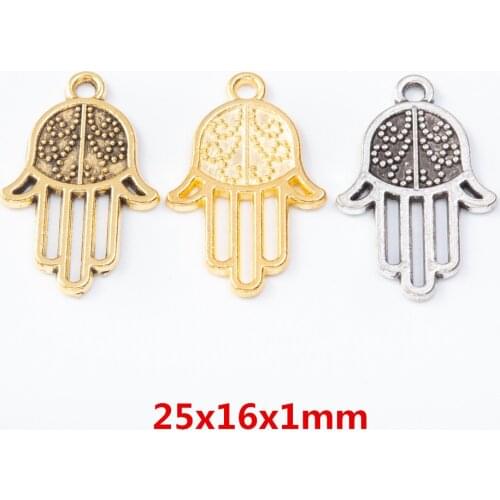 25pcs/lots hands zinc alloy charms pendant suitable for DIY Bracelet Necklace metal jewelry accessories findings 7565