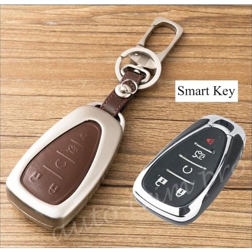 5 Button Key Box Shell Case Bag Fob Holder Cover Fit For Chevrolet Camaro Malibu 2016-2018 Accessories