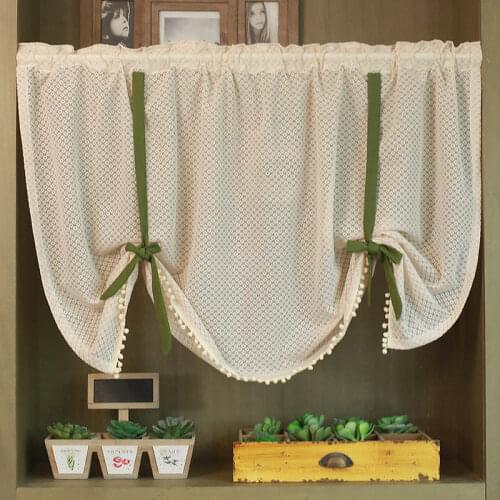 American Roman Tulle Curtains for Living Room Bathroom Closet Kitchen Curtain Tie up Nordic Sheer Curtain Window Treatment Decor