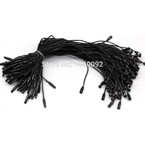 Free shipping wholesales top quality white black clothing tag WAX CORD/garment hang tag line/string buckle/sling 500 pcs a lot