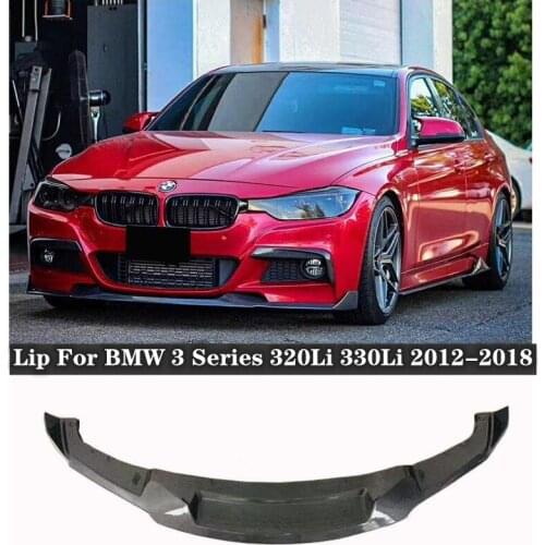 High Quality ABS Black & Carbon Fiber Bumper Front Lip Protector Cover For BMW 3 Series 320Li 330Li F30/F35 2012-2018