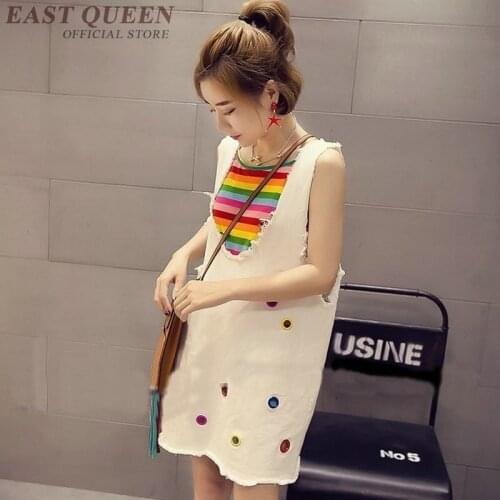 Denim sundress winter pinafore dress female ladies jean dresses women 2018 sleeveless pinafore woman winter dress 2018 FF1259