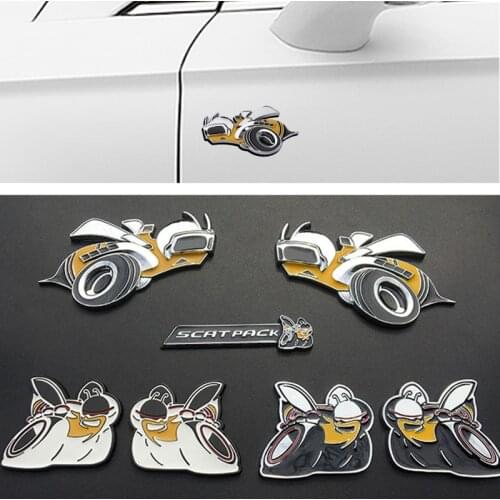 For 6.4L Bee Badge Grille Emblem for Dodge Ram Scatpack Jeep Challenger Compass Command Durango Chrome Sticker Exerior Off Road