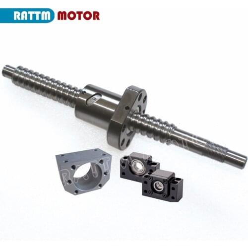 EU ship RM/SFU2005 Ballscrew Kit 500 600 800 1000mm end machined with nut & BK/BF15 Support & Nut housing for CNC router machine