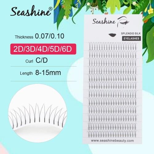 Seashine Lashes Pre Made Volume Lashes Fans 2D/3D/4D/5D/6D Russian Volume Eye Lashes Makeup Eyelash Extension