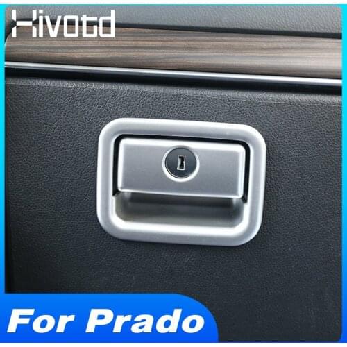 Hivotd Glove Storage Box Handle Cover Trim Interior Accessories Car Styling Decoration For Land Cruiser Prado 150 2018 2019 2020