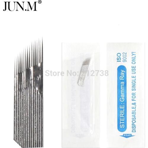 100 Pcs 3 Rows Line 16Pin Needle Permanent Eyebrow Makeup Needle Blades For Microblading Pen Manual Embroidery Free Shipping