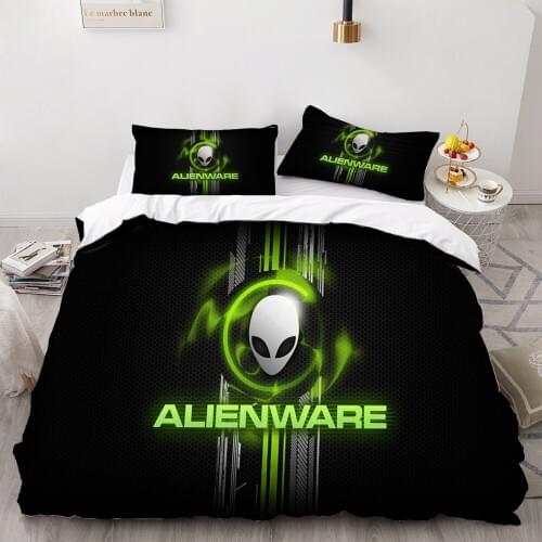 2/3 Pieces Alien Bedding Set 3D Printed Duvet Cover Cartoon Bed Set Magical Creature Comfortable For Kids Bed Quilt Cover
