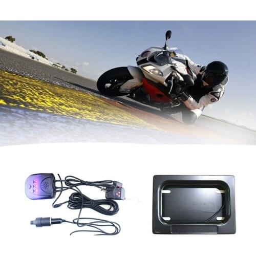 Motorcycle Hide-Away Shutter Cover Electric USA License Plate Frame Set for Motorbike Cycling