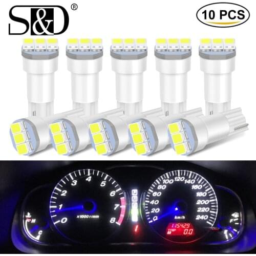 10pcs T5 W3W W1.2W 17 37 73 74 LED Interior Neo Wedge Dashboard Dash Side Lamp Auto Signal Bulb White Red Yellow 12V