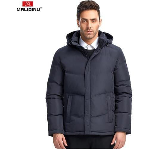 MALIDINU 2020 Men Fashion Duck Down Jacket Winter Casual Down Coat 70%White Duck Down Parka Men European Size Free Shipping