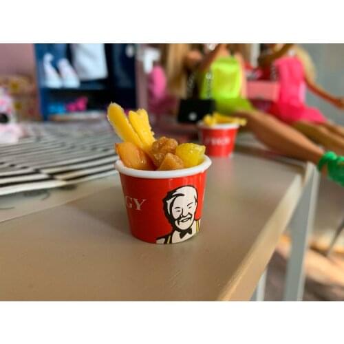 2pcs 1:6 1:12 Miniature Dollhouse Pretend food bucket Fast Food for Dollhouse Decor Chips for blyth Doll Accessories for barbie