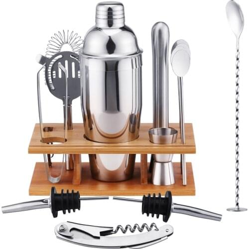 14-Piece Cocktail Shaker Bar Set Stainless Steel Bartender Kit Mixer Drink Bartender BrowserKit Bars Set Tool Accessories Tools