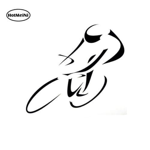 HotMeiNi Cyclist Silhouette Car Stickers Fashion Vinyl Decal For Truck Window Bumper Laptop Waterproof Black/Silver 13*11.9cm
