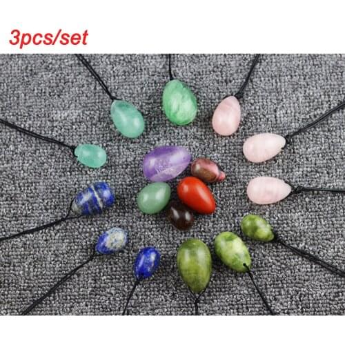 Natural Pink Quartz Yoni Egg Set Home Decor Kegel Exerciser Balls Vginal Muscle Jade Eggs Massager Ball Healing Energy Quartz