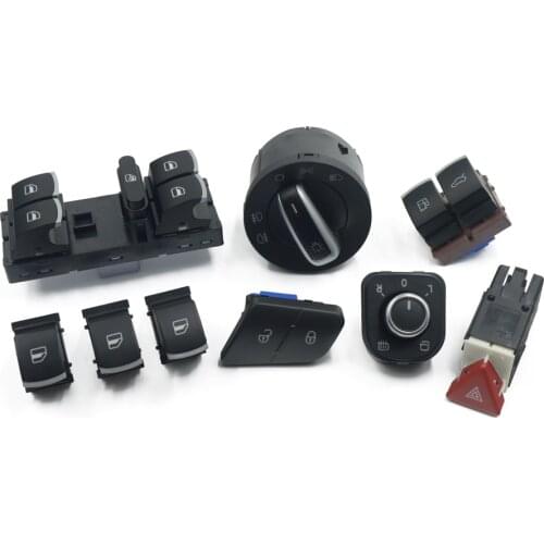Window Headlight Mirror Tailgate & Fuel Door Control Hazard Warning Switch For VW Passat B6 3C0962125B 5ND959565A 5ND941431A