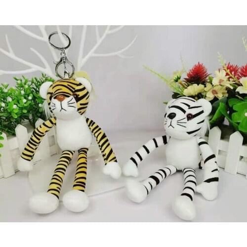 Yoga Tiger Key Chain Pendants Kawaii Plush Toys Backpack Schoolbag Cartoon Anime Model Doll Gifts Stuffed Toy For Children