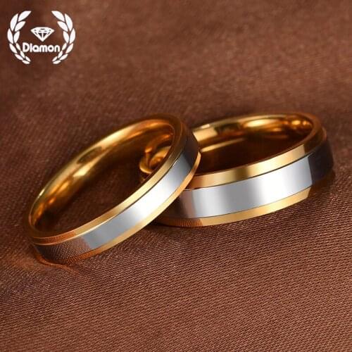 Diamon New Polished Ring Fashion Design Titanium Steel Couple Lovers Man For Women Engagement Christmas Birthday Jewelry Gift