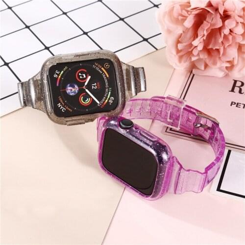 Strap For Apple Watch 6 Band 40mm 44mm iWatch Serie 4/5/6/SE Elastic Silicone Transparent Bracelet Apple Watch Strap 42mm 38mm