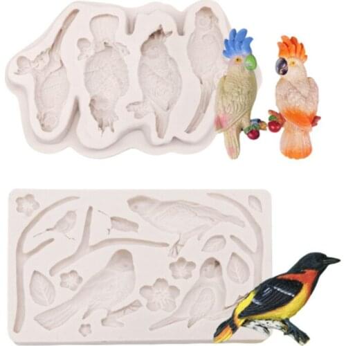 Parrot Twig & Bird Silicone Molds Fondant Cakes Decor Tools Silicone Molds Sugarcraft Chocolate Baking Tools Cakes Gumpaste Form