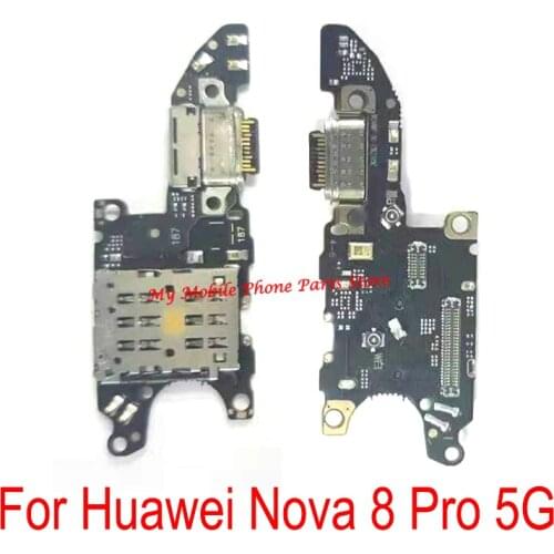 USB Charging Dock Sim Card Slot Flex Cable For Huawei Nova 8 Pro 8pro 5G Reader Connector Slot Tray Holder Reader Flex Cable