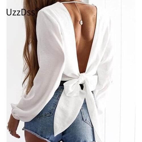 UZZDSS Blouses With Tie