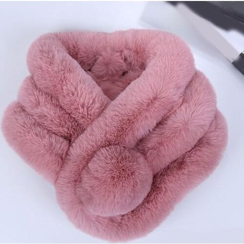 Faux Fur Winter Scarf For Women Luxury Warm Scarf Fashion Soft Plush Thicken Snood Scarves Shawl for Adult Kids Female Girls