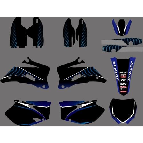 0201 Blue Black New Style TEAM GRAPHICS BACKGROUNDS DECALS STICKERS Fit For Yamaha YZ250F YZ450F YZ 250F 450F 2006-2009