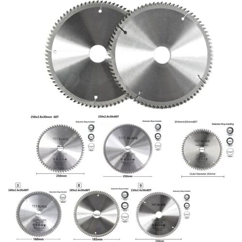 1pc 185mm/210mm/250mm Carbide Circular Saw Blade 80T 30mm Bore Wheel Discs For Wood MDF Cutting Woodworking Accessories