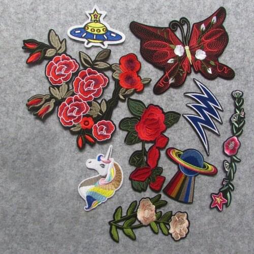 1PC Patches flower fashion Sewing Clothes Patch Iron On Embroidery Patches Hotfix Applique Motifs Sew On Garment Stickers New