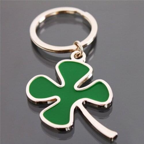 10pcs chaveiro!Creative personality Clover styling keychain alloy keyring charm metal car keyfobs key holder Promotional Gifts