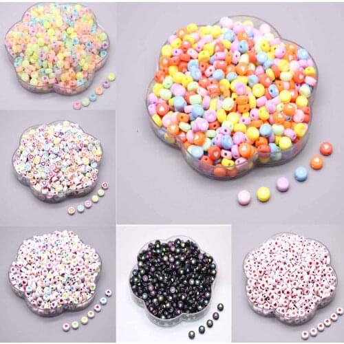100pcs/Lot 7mm Heart Beads Acrylic Mixed Colorful Beads For Jewelry Making DIY Charms Bracelet Necklace