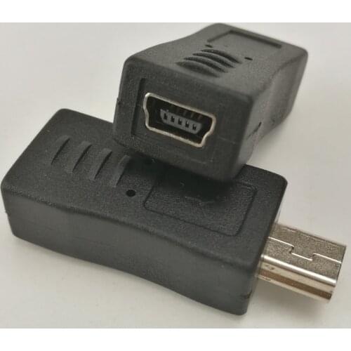1000pcs/lot Mini USB Elbow Male To Female 90 Degree Adapter Left Angle Mini USB 5pin Extended Adapter