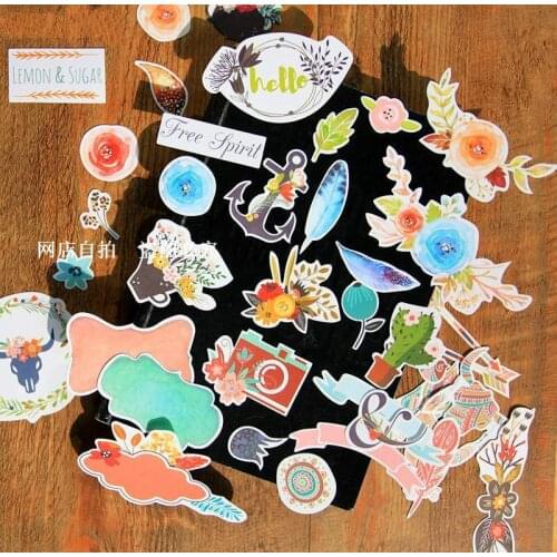 35pcs free spirit paper die cuts for DIY scrapbooking/photo album Decoration Crafts