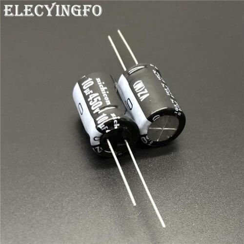 5pcs/50pcs 10uF 450V10uF NICHICON VZ Series 12.5x20mm Wide Temperature Range Aluminum Electrolytic Capacitor Long Feet