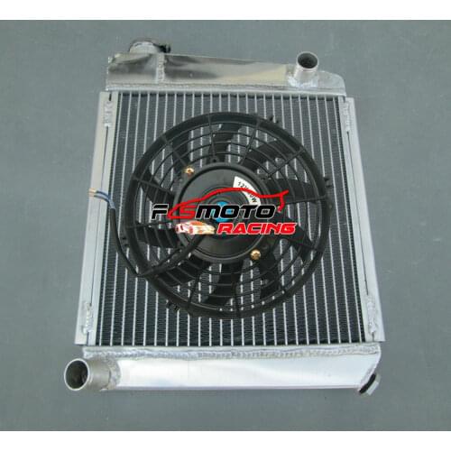 Aluminum Radiator + Fan For Austin Rover Mini Cooper S 850 1000 1275 GT 1959-1997 MT 1960 1970 1990 95 96 97