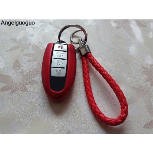 Angelguoguo Aluminum alloy Car Key Cover Case bag for Nissan Sunny Teana Altima Note Serena Navara GTR Morano