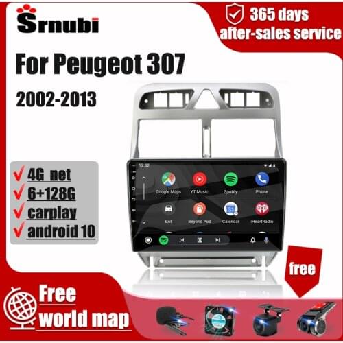 For Peugeot 307 2002-2013 Android 2 Din car radio navigation multimedia 4G split screen MP5 DVD speaker stereo audio accessories