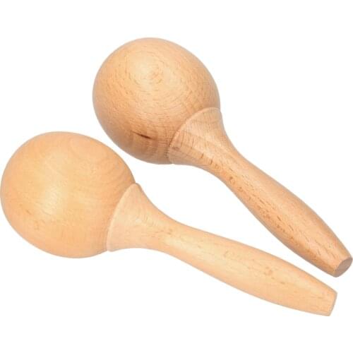 Beech Maraca Rumba Shaker Rattles Percussion Instrument Wooden Maraca Pair Percussion Maraca for Kids Child Musical Instrument