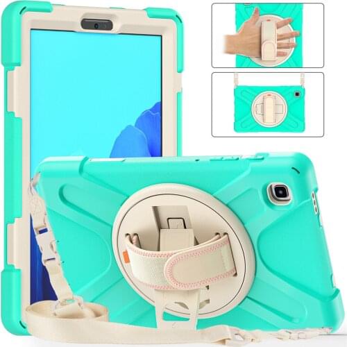 Case For Samsung Galaxy Tab A7 Lite 8.7 2021 SM-T220 T225 T225N /C Tablet Cover 360 Rotation Hand Kickstand Silicone Case+Gift