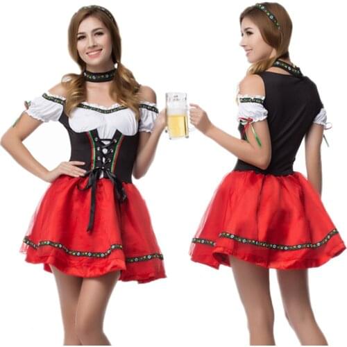 Ladies Oktoberfest Costume German Carnival Beer Maid Waiter Cosplay Parade Tavern Fancy Party Dress Uniform