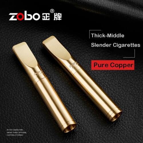 Zobo pure copper healthy cigarettes holder for men and women thick middle and slender cigarettes cleaning filter