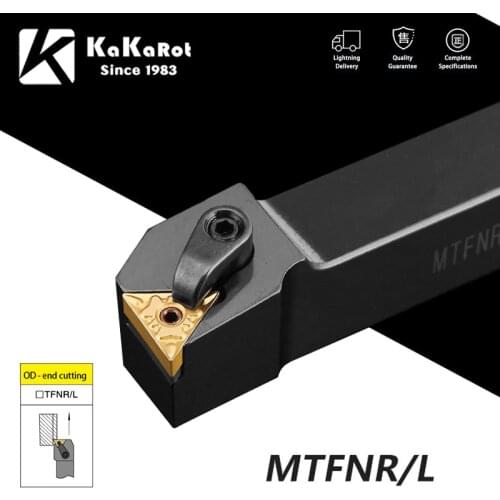 KaKarot External Turning Tool Holder MTFNR2020K16 MTFNR2525M16 MTFNR3232P16 TNMG1604 Carbide Inserts Lathe Cutting Machine Tools